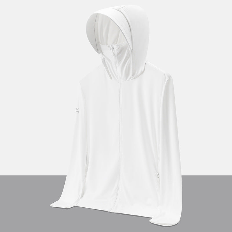 UPF50+ Ice Silk Cooling UV Protection Hooded Jacket Couple Matching Outdoor Sport Coat teemdrop