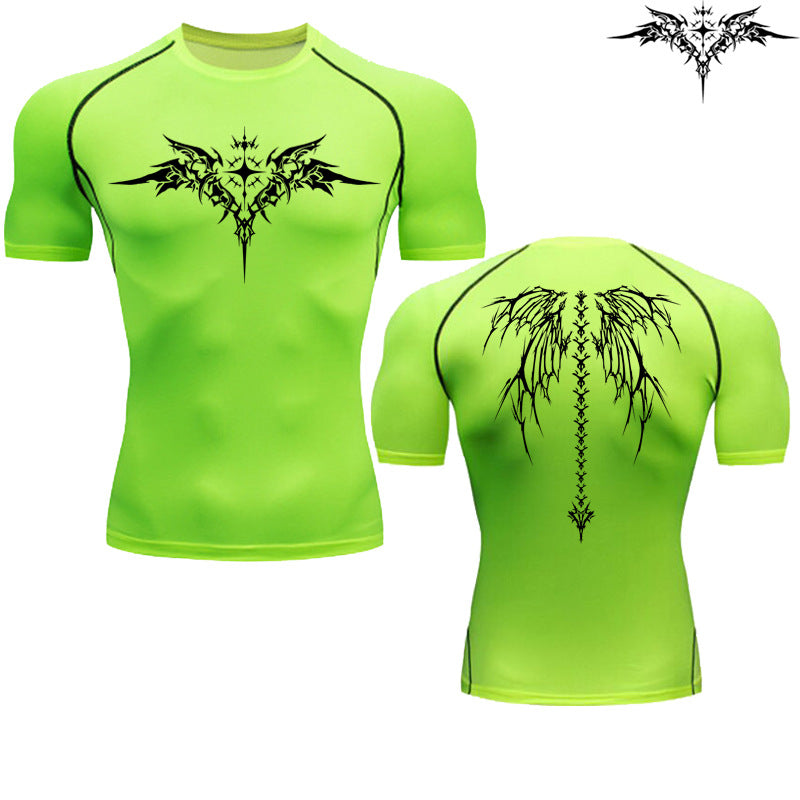 Men's Quick-Dry Compression T-Shirt UV Protection Short Sleeve Athletic Gym Fitness Top teemdrop