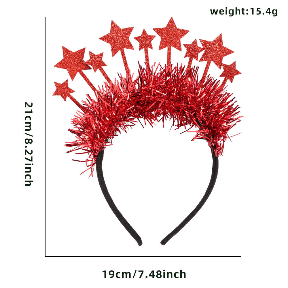 Festive Star Stripe Headband Merry Christmas