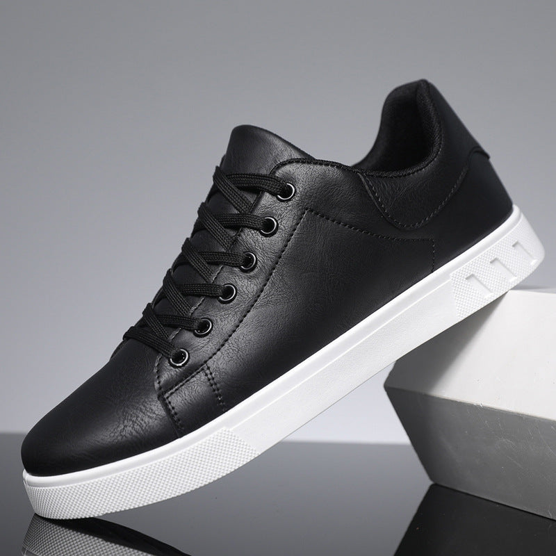Men's Casual Sneakers PU Leather Lace-Up Flat Shoes
