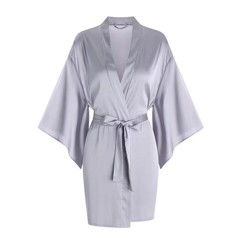 Women's Ice Silk Satin Slit Cami Nightgown Sleeveless Loungewear teemdrop
