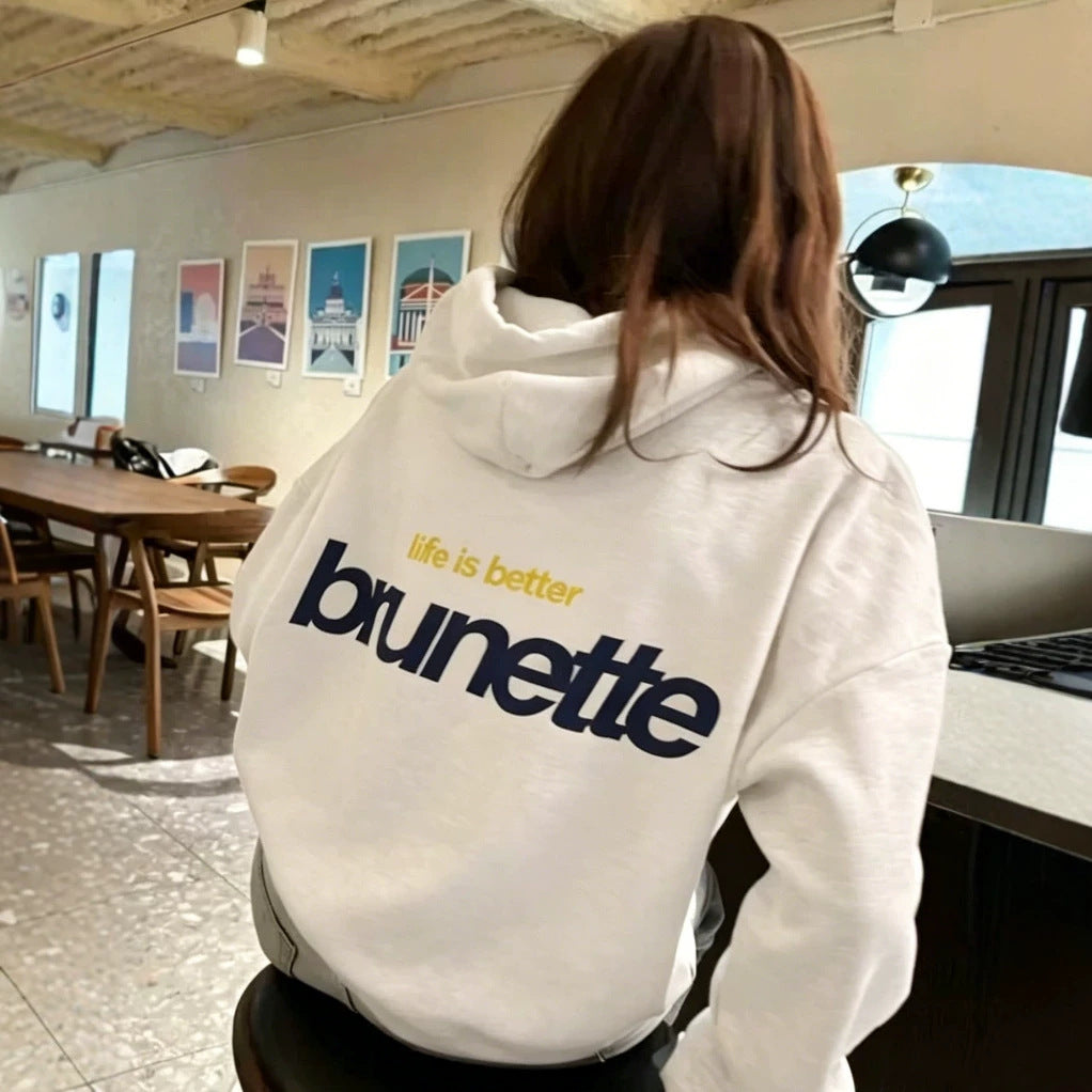Women's hooded pullover sweater teemdrop