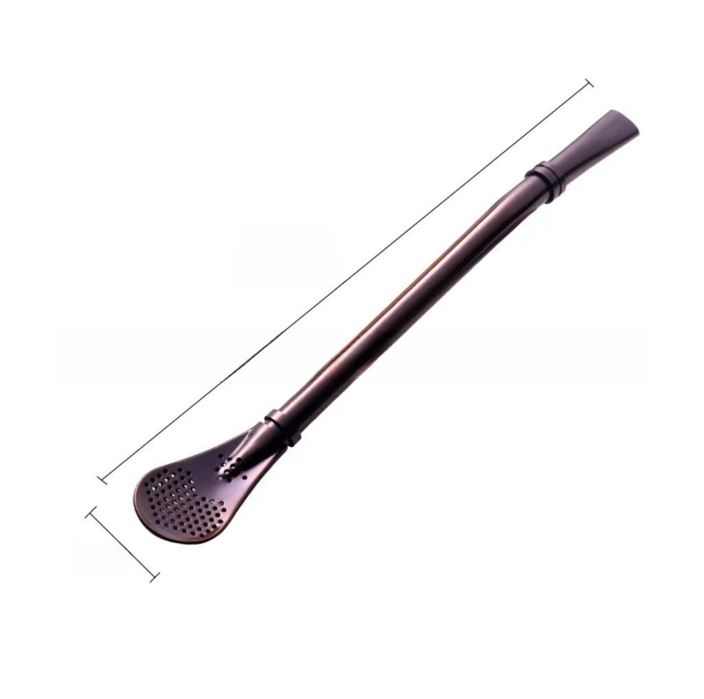 304 Stainless Steel Mesh Filter Straw Spoon with Built-in Strainer for Tea and Juice Mixing teemdrop