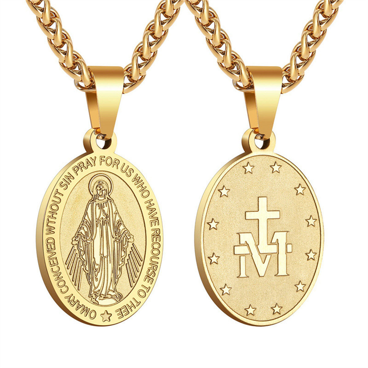 Retro oval double-sided pendant teemdrop