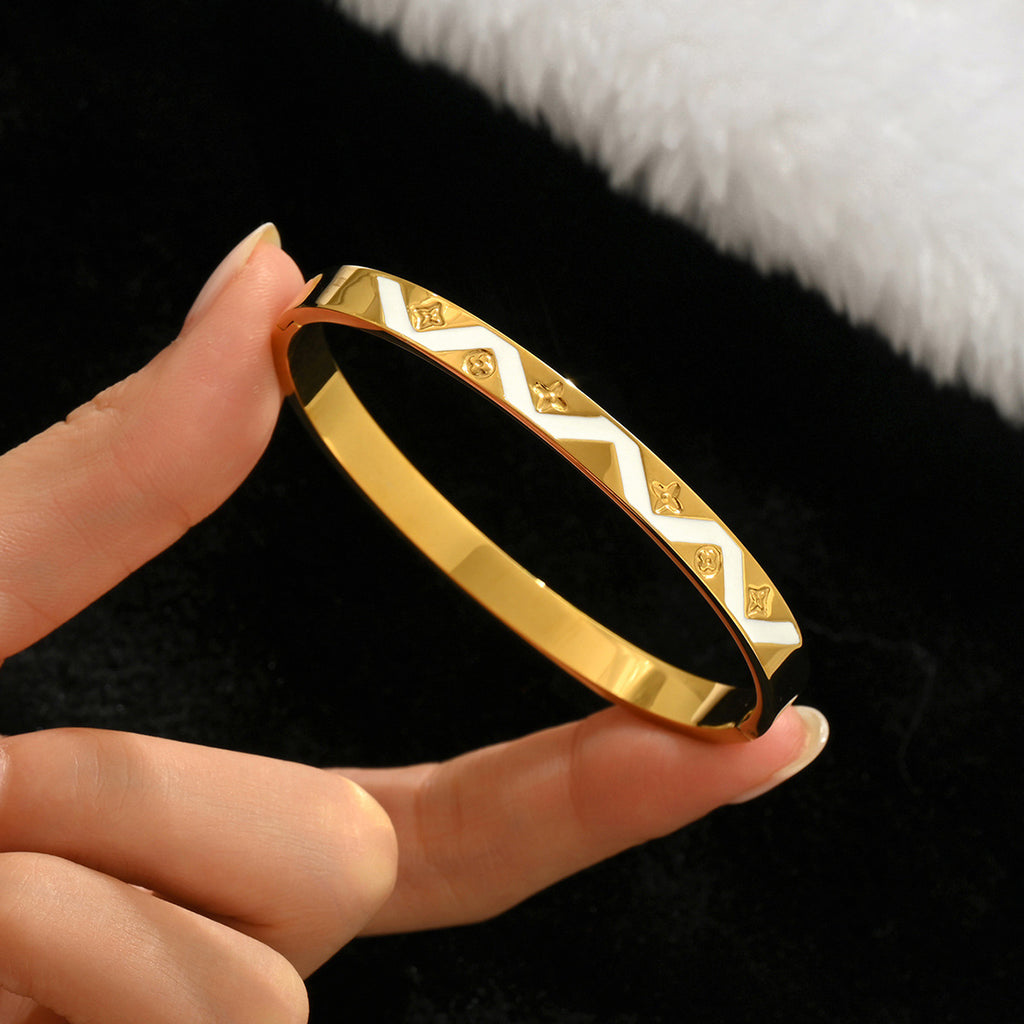 Gold-colored stainless steel bracelet teemdrop