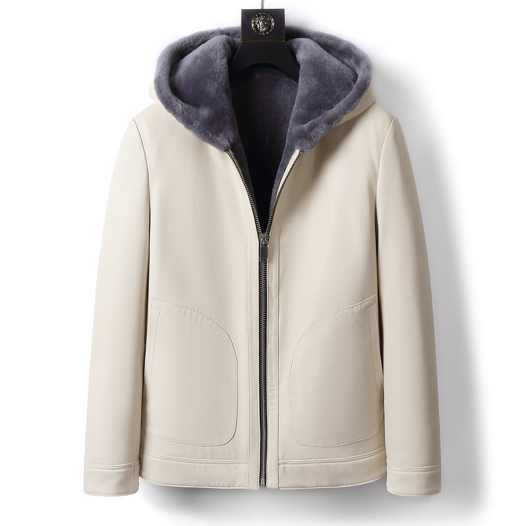 Men's winter leather-and-fur jacket teemdrop