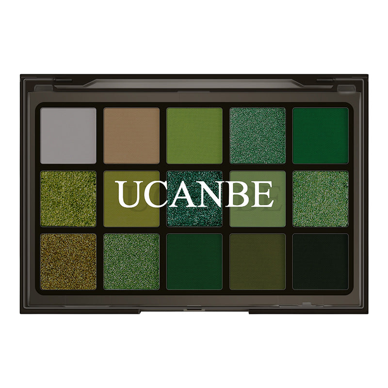 15-Color Green Eyeshadow Palette Matte Pearlescent Makeup Set