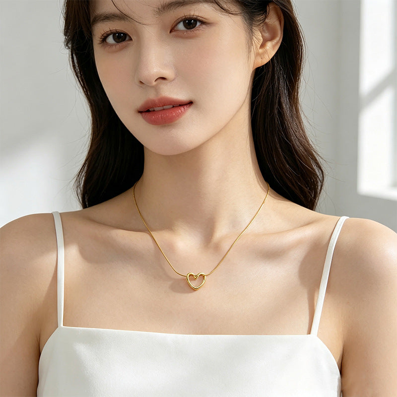 Love heart clavicle chain teemdrop