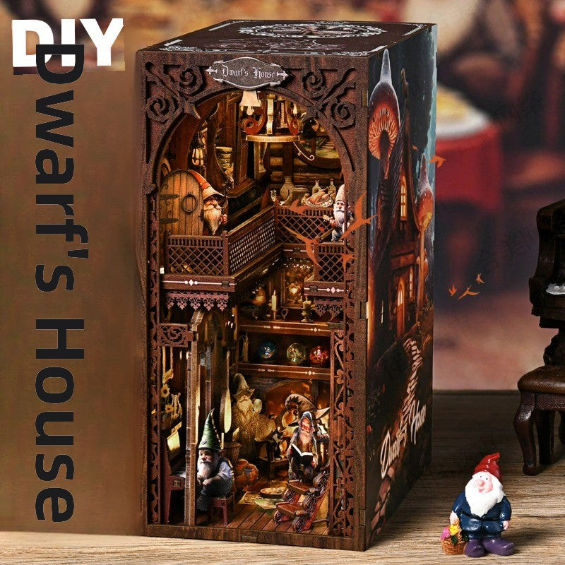 DIY Wooden Miniature Library Cabin Book Nook Building Kit