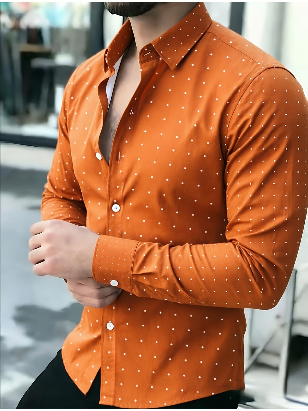Vintage Paisley Print Men's Long Sleeve Shirt teemdrop