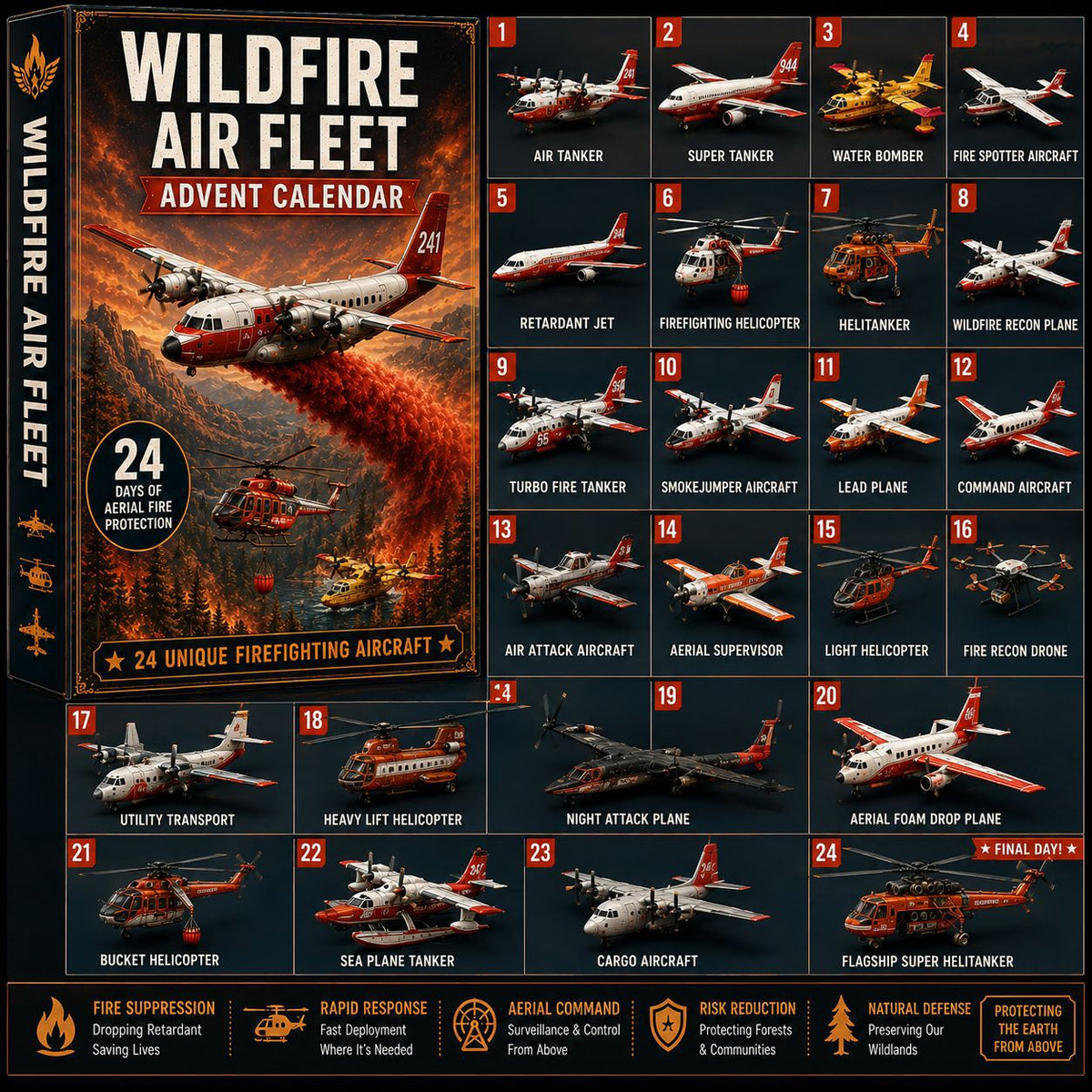 Aircraft Series Blind Box Advent Calendar Christmas Toy