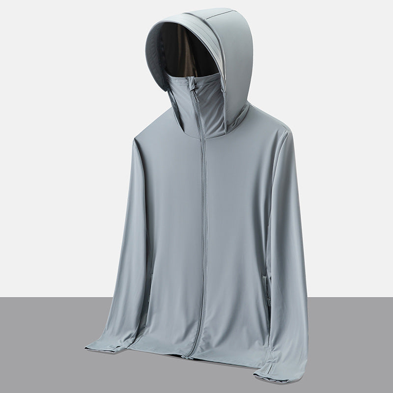 UPF50+ Ice Silk Cooling UV Protection Hooded Jacket Couple Matching Outdoor Sport Coat teemdrop