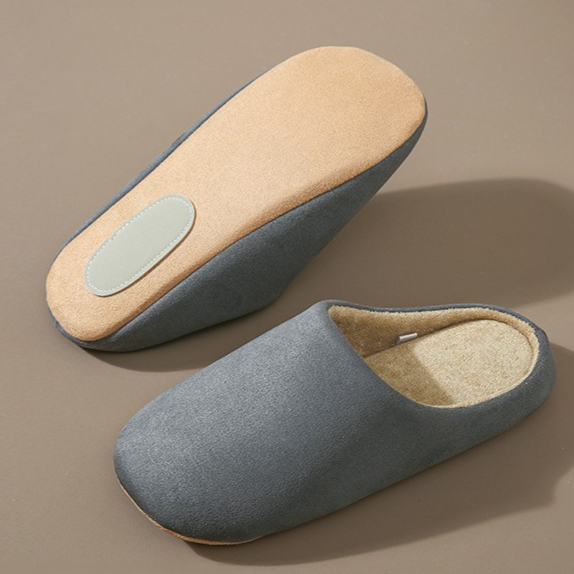 Unisex Soft Plush Indoor House Slippers Anti-Slip Fabric Closed Toe Home Footwear teemdrop