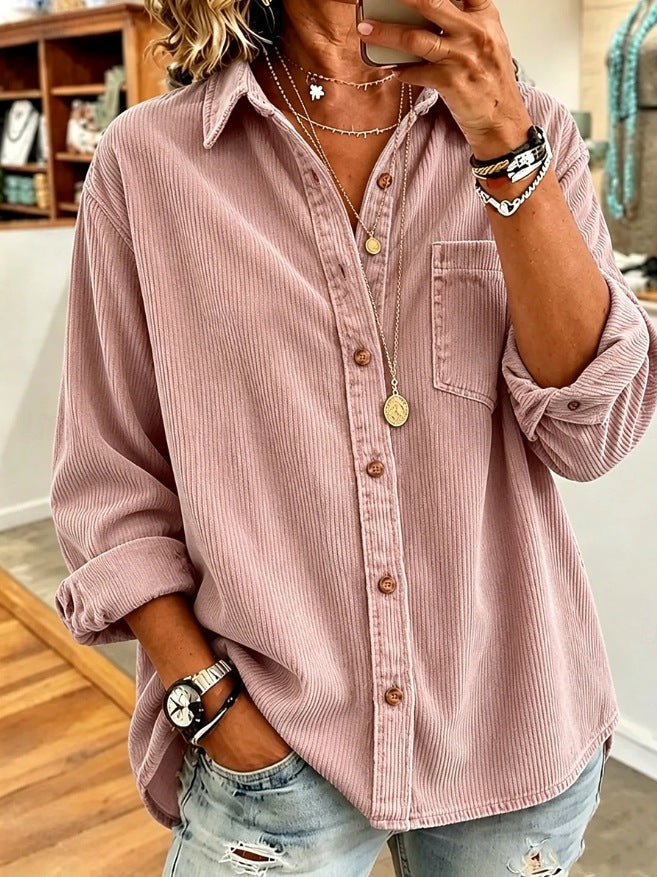 Casual loose-fitting thick shirt teemdrop