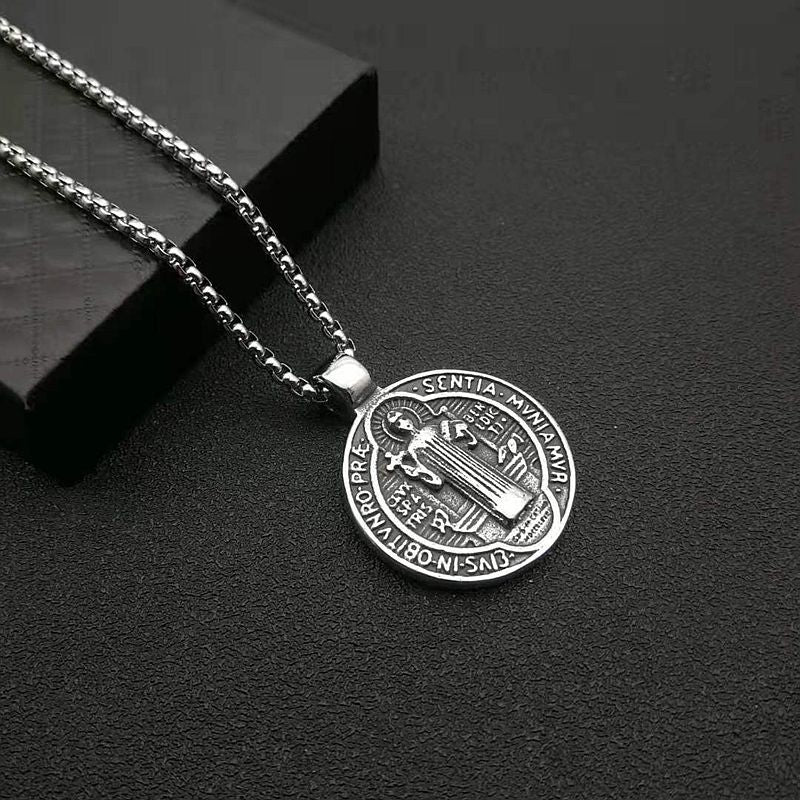 Retro Punk Style 316 Stainless Steel Asymmetric Pendant Necklace teemdrop