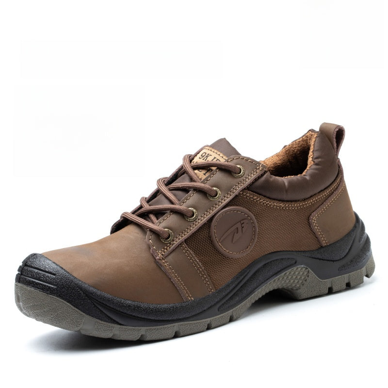 Men Microfiber Leather Steel Toe Anti-Puncture Lightweight Safety Work Shoes teemdrop