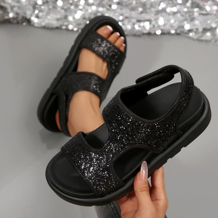 Women Summer Velcro Platform Roman Sandals teemdrop