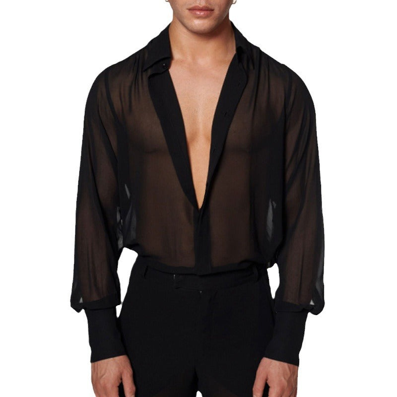 Men's Mesh See-Through Shirt