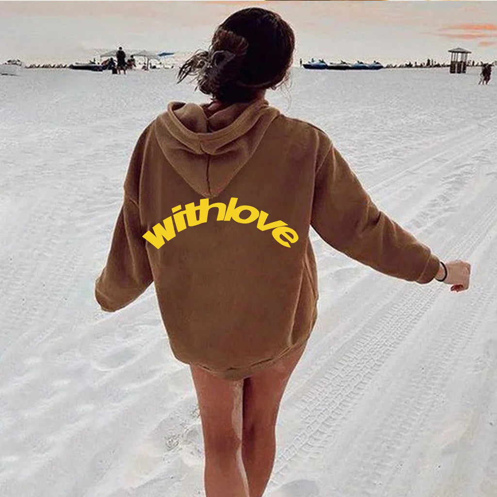 Women's Oversized Large Letter Print Hoodie Long Sleeve Pullover Sweatshirt with Hood teemdrop