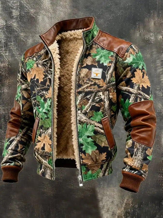 Men's Fleece Lined Hooded Zip Up Jacket Windproof Warm Winter Coat