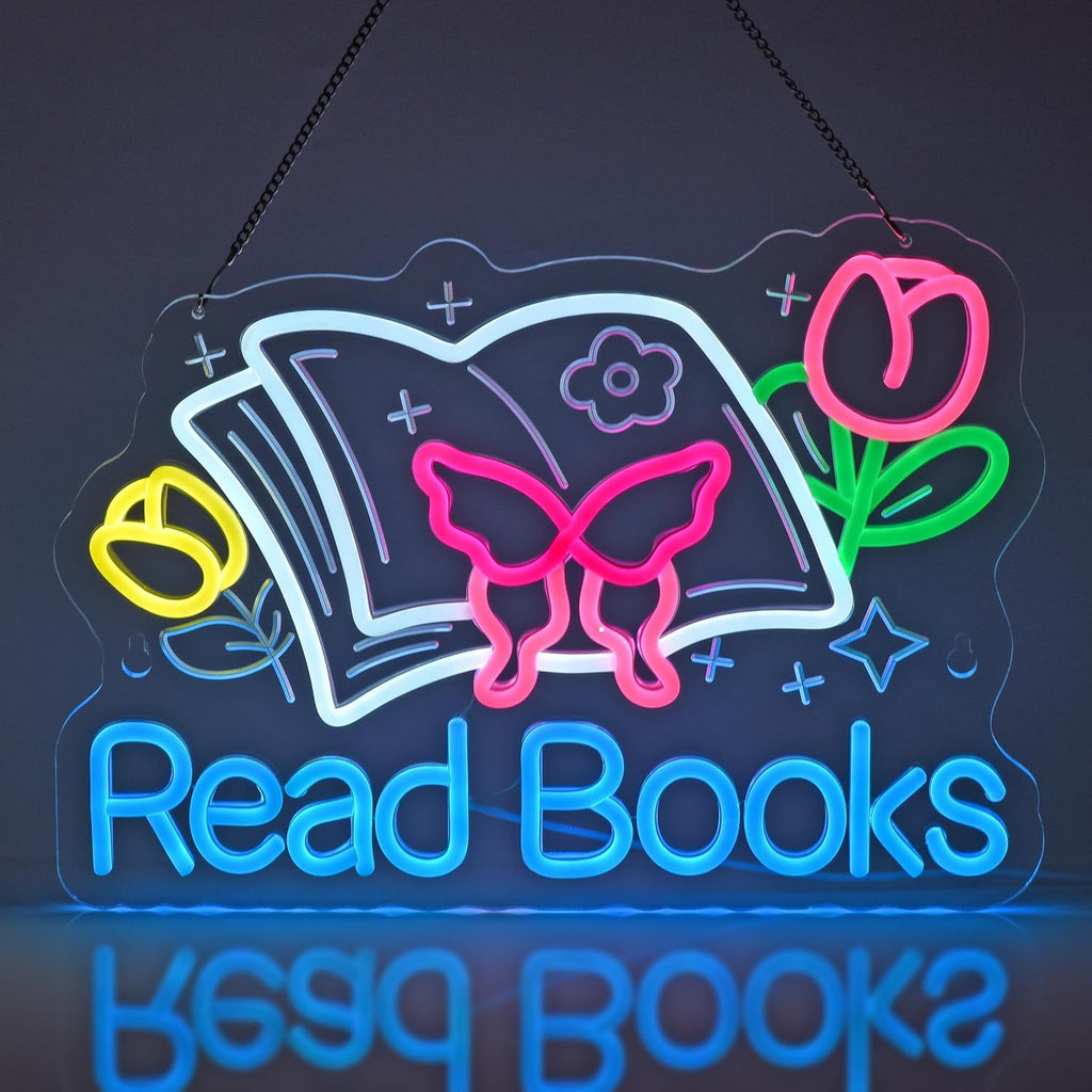 Dimmable LED Reading Neon Sign Wall Decor Light teemdrop