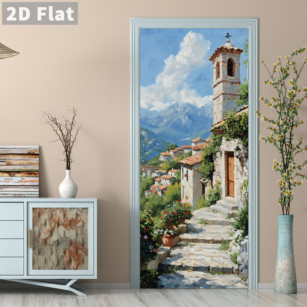 Creative Wooden Door Refurbished Door Stickers Wall Stickers teemdrop