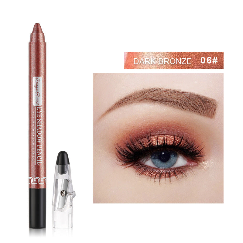 Pearlescent Creamy Eyeshadow Pencil with Built-in Sharpener Long-lasting Shimmer Eye Makeup