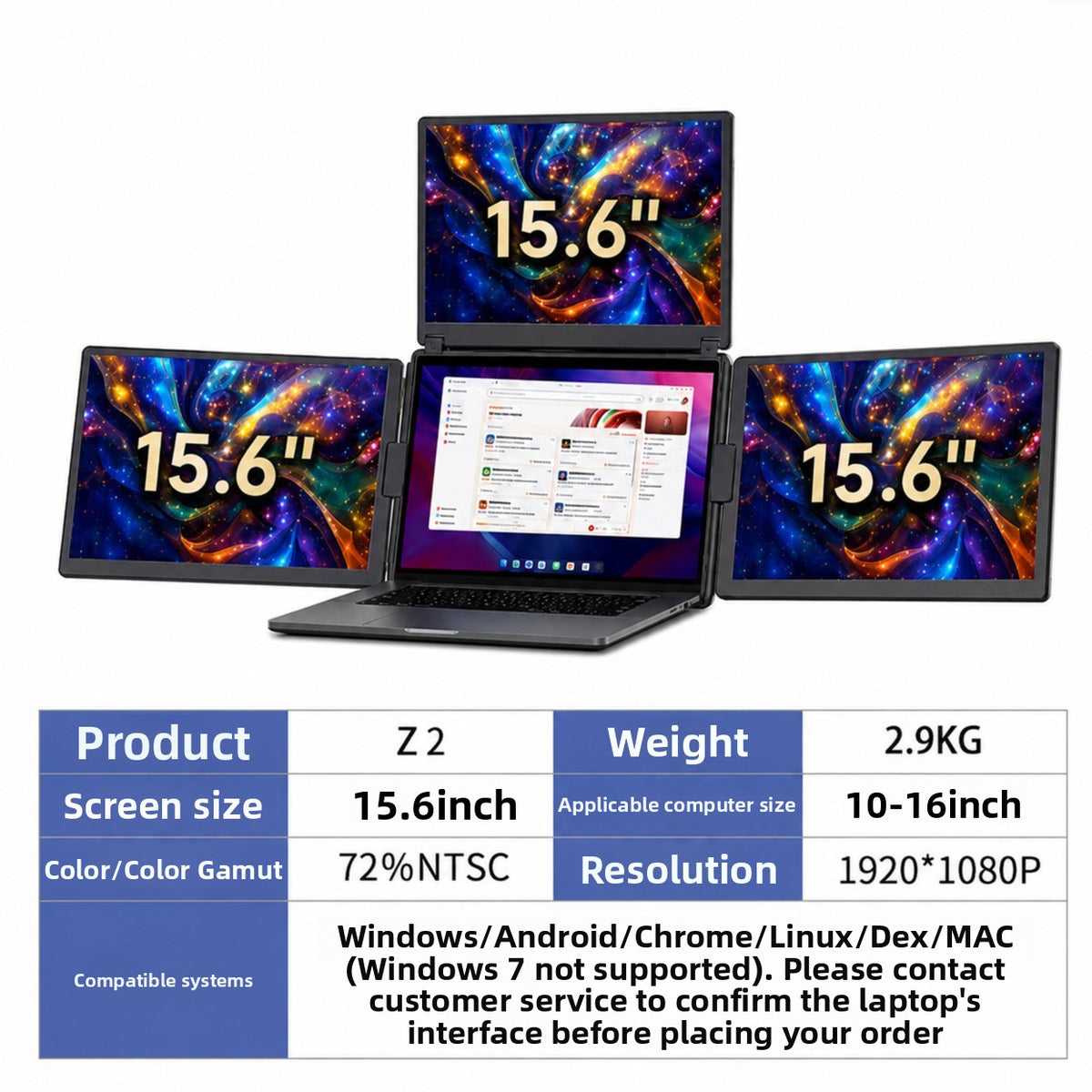 Laptop Triple Screen Monitor