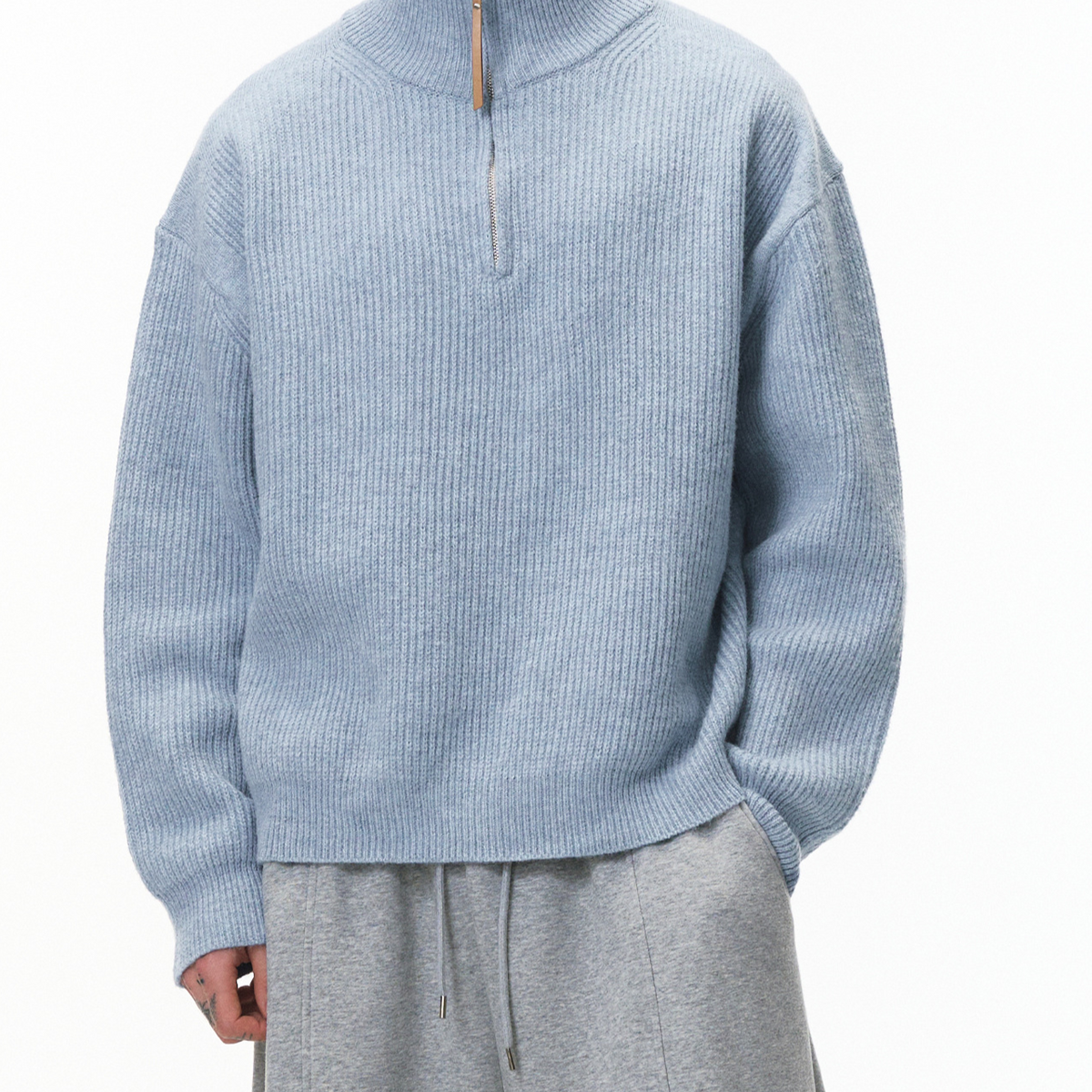 Half-zip turtleneck sweater teemdrop