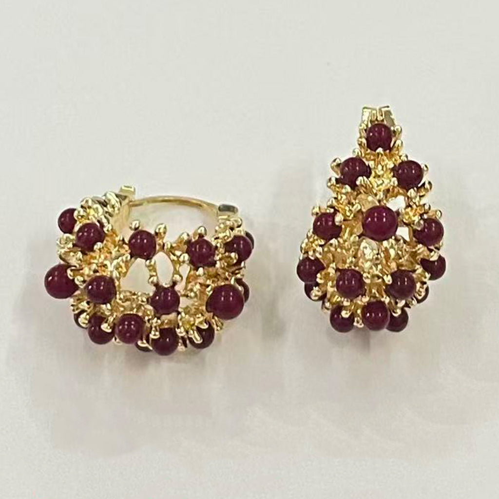 Hollow flower basket earrings