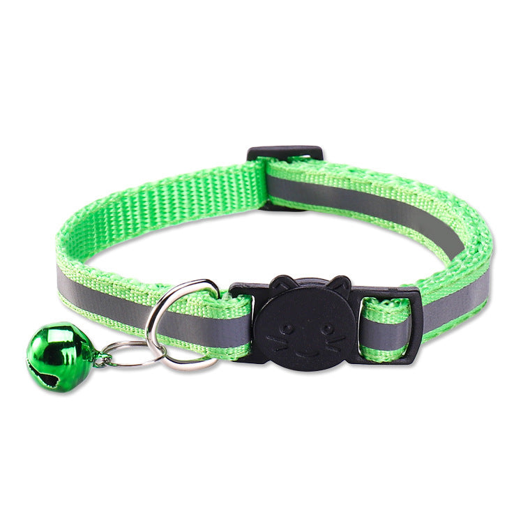 Adjustable Reflective Cat Collar with Safety Release and Bell teemdrop