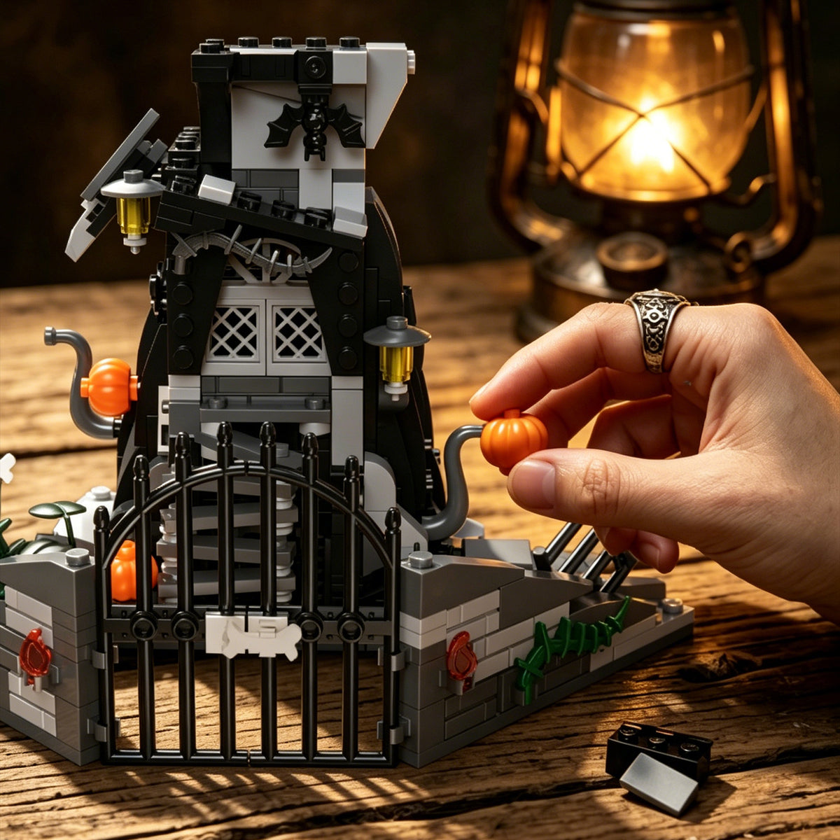 Halloween Pumpkin Haunted House Building Blocks