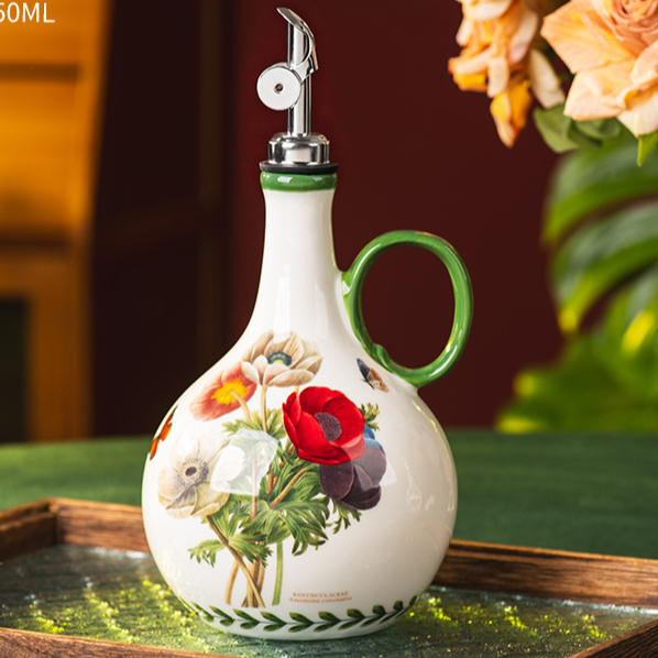 Garden ceramic oil pot for kitchen teemdrop