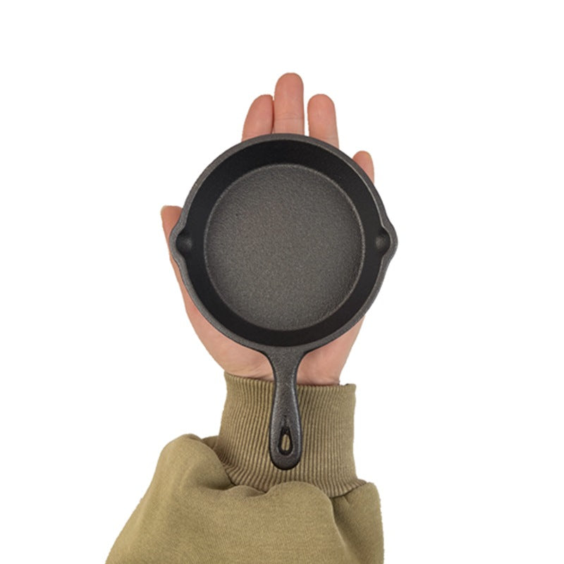 Traditional Cast Iron Flat Bottom Frying Pan teemdrop