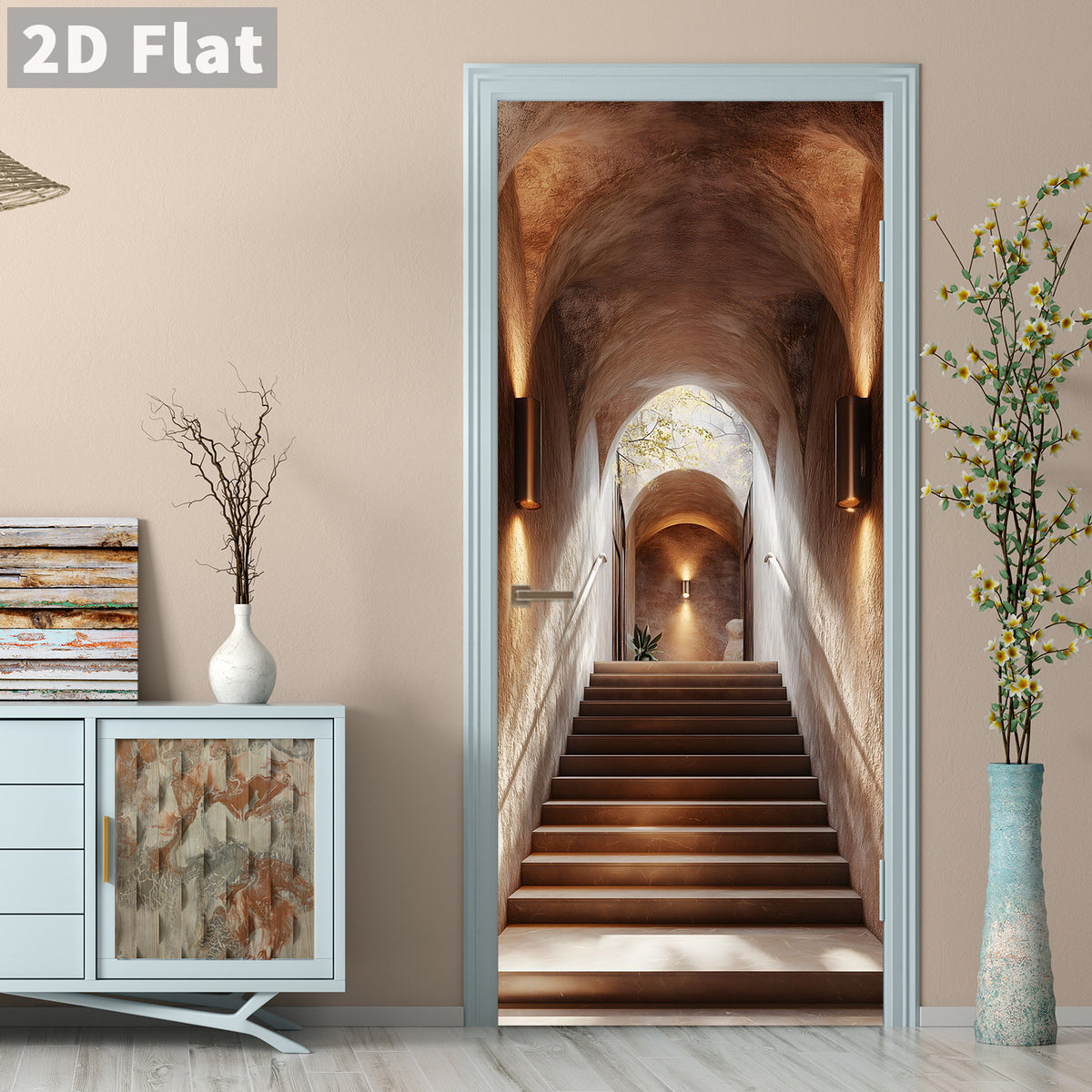Creative Wooden Door Refurbished Door Stickers Wall Stickers teemdrop