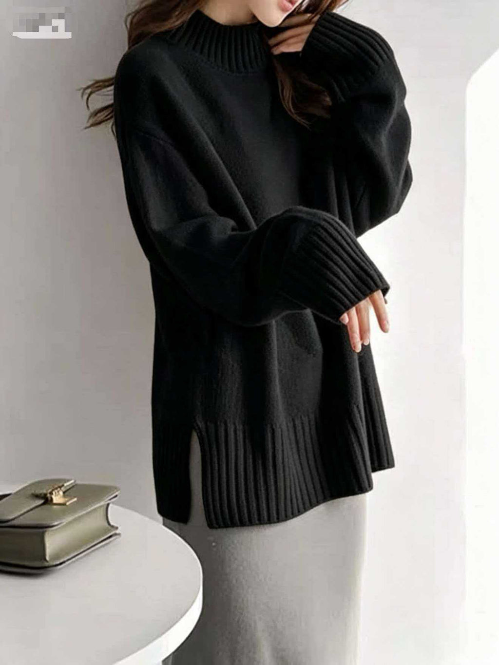 Base-layer pullover knit sweater teemdrop
