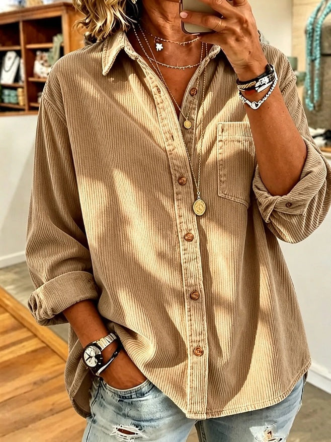 Casual loose-fitting thick shirt teemdrop
