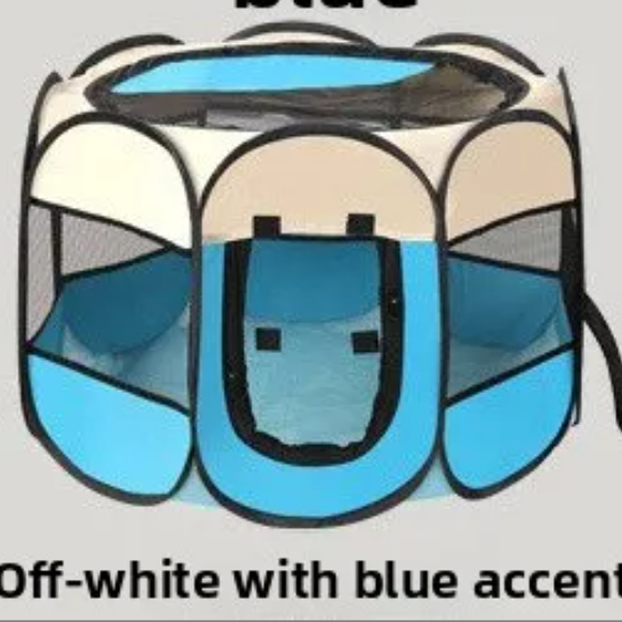 Foldable Waterproof Pet Tent Scratch-Resistant Cat Enclosure Breathable Paw Print Playpen