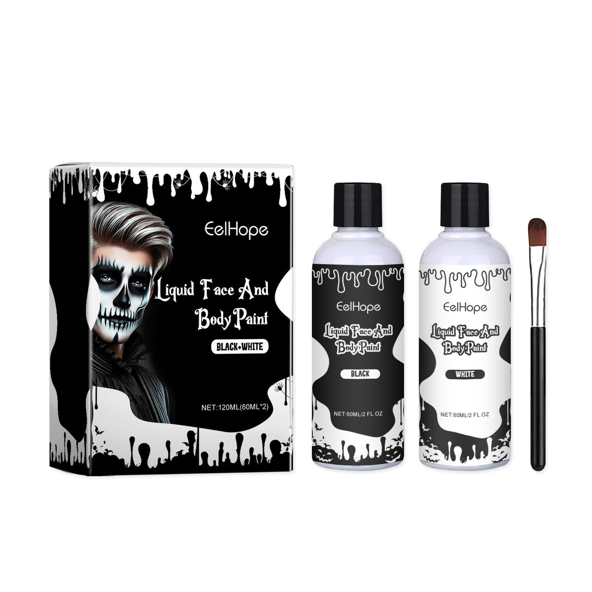 Quick-Dry Face Painting Kit Dual Color Clown Makeup