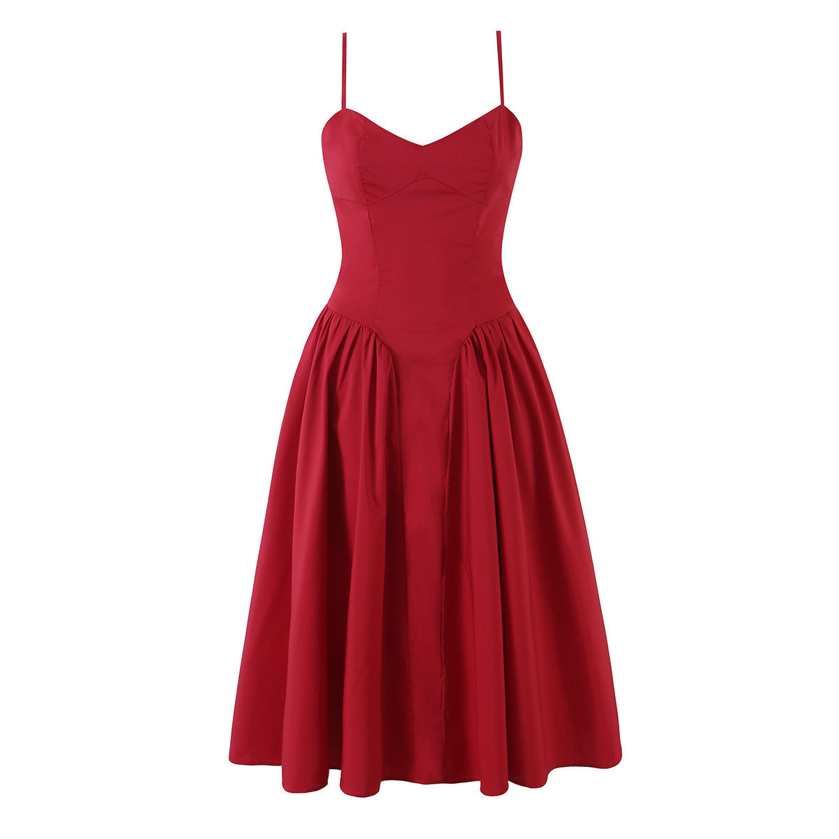 French Style Strappy Smocked Waist Dress