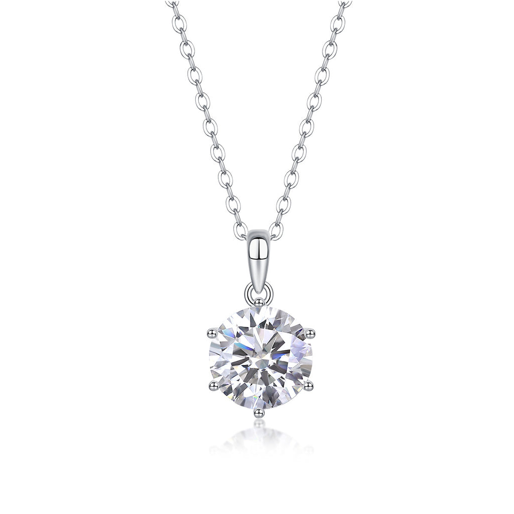 Moissanite Pendant S925 Silver Cross Chain Necklace