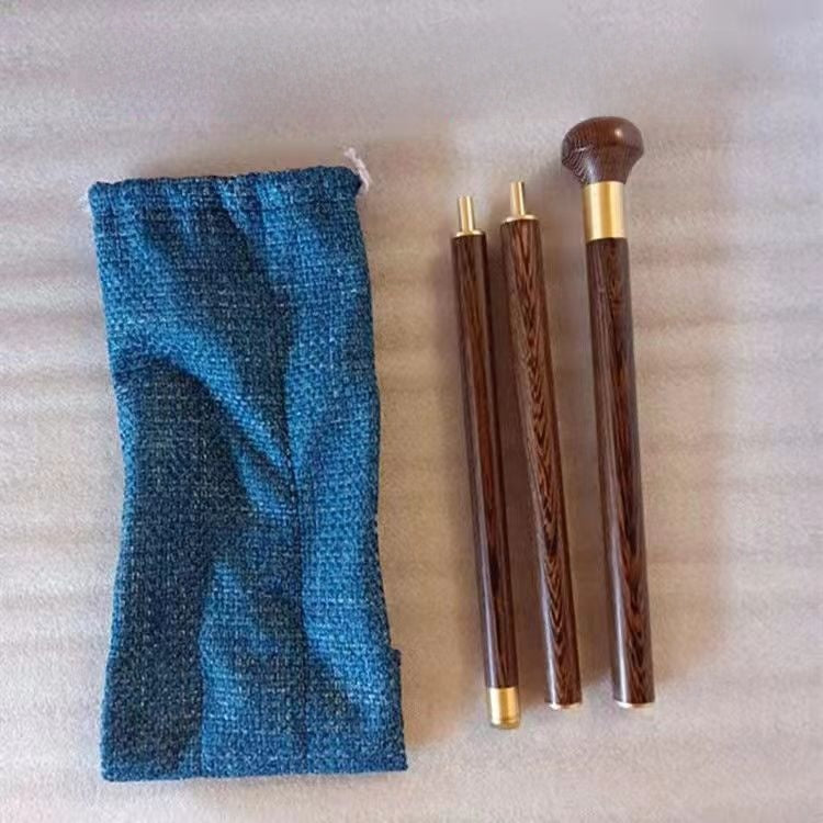 Wooden Three-Section Folding Walking Stick