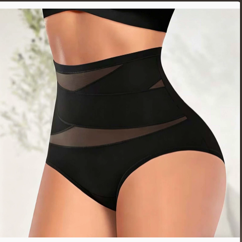 High-Waisted Shaping Briefs with Cross-Tie Tummy Control teemdrop