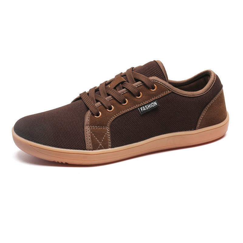 Men's Wide Barefoot Shoes Breathable Mesh Low-Top Non-Slip Outdoor Casual Sneakers teemdrop