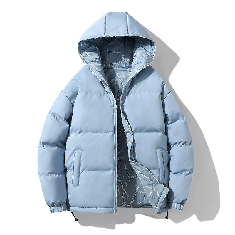 Men Reversible Thickened Winter Cotton Coat Hooded Zipper Jacket teemdrop