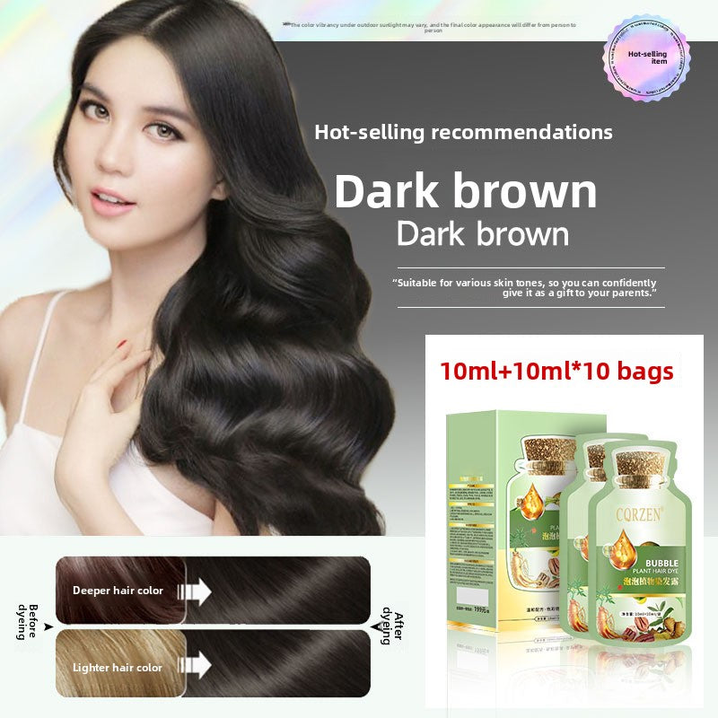 CQRZEN Plant Bubble Hair Dye Foam Temporary Color Unisex Self Application 300ml teemdrop