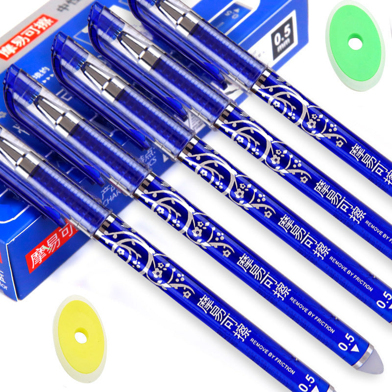 Thick Barrel 0.5mm Erasable Gel Pen Transparent Friction Heat Eliminating Office Pen teemdrop