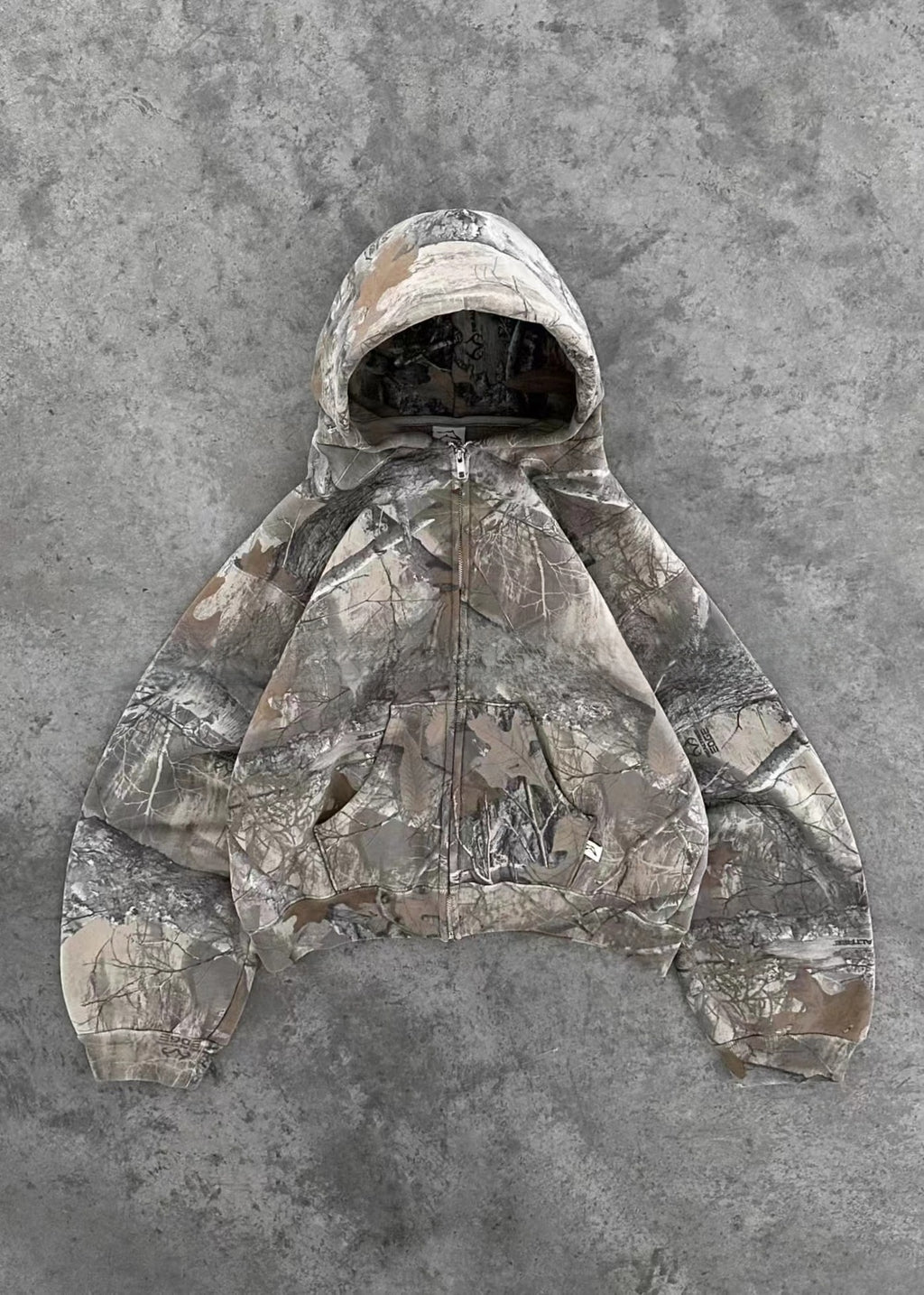 Y2K Harajuku Style Letter Print Camouflage Hooded Sweatshirt