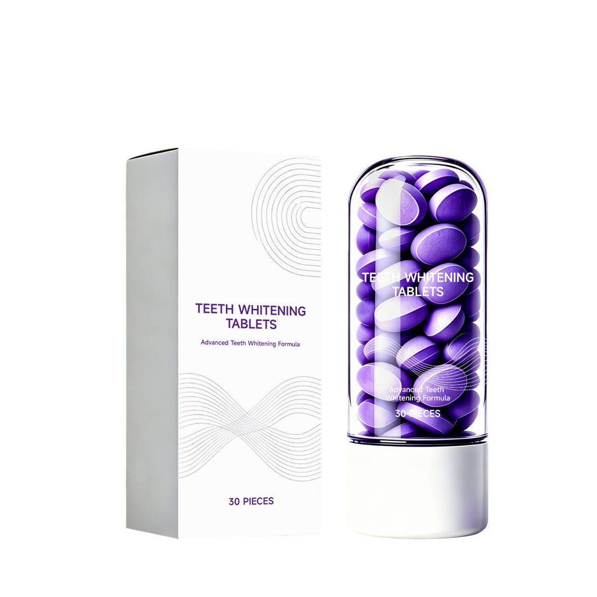 Purple toothpaste tablet