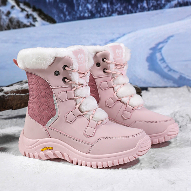 Womens Waterproof Snow Boots Winter Warm Plush Lined